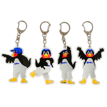 つば九郎ダイカットキーホルダー全4種（だっしゅ・ばんざい・やれば