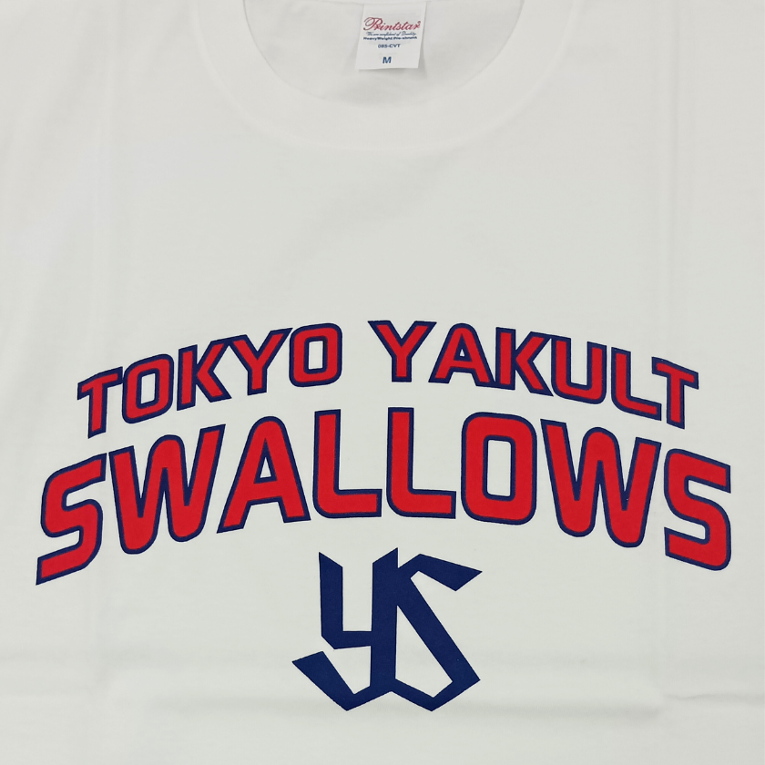 SwallowsロゴTシャツC(ホワイト×レッド)