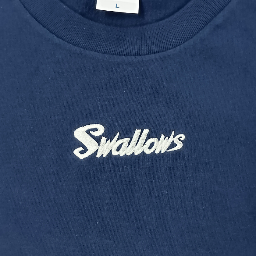 Swallows刺繍Tシャツ(ネイビー×刺繍ホワイト)