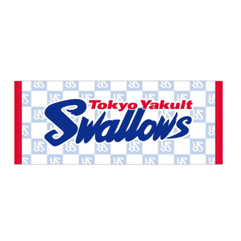 【８月初旬発売予定】Swallowsロゴフェイスタオル（格子柄）